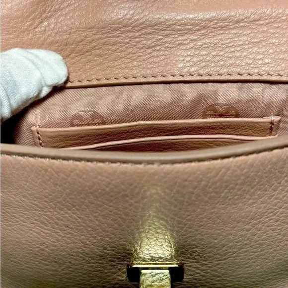 Tory Burch Pink/Gold Leather Mini Kira Crossbody Bag - Picture 6 of 10